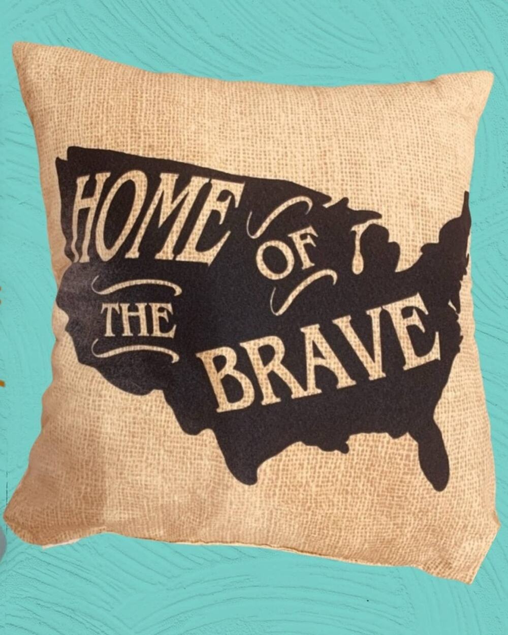 Home of the Brave Decor Throw Pillow 13" Cottage USA Freedom July 4 Independence